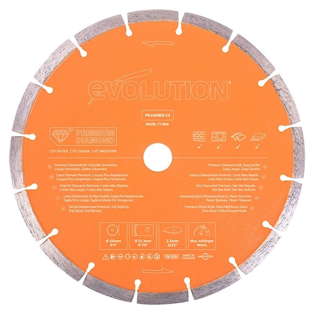 Evolution 9" Premium Segmented Edge Diamond Blade PD230SEG-CS